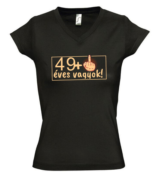 Női V nyakú póló