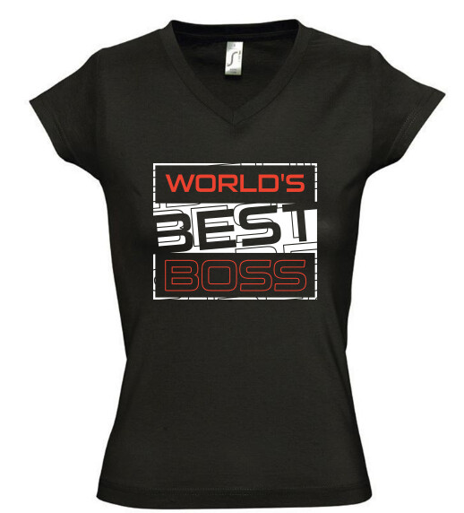 Női V nyakú póló