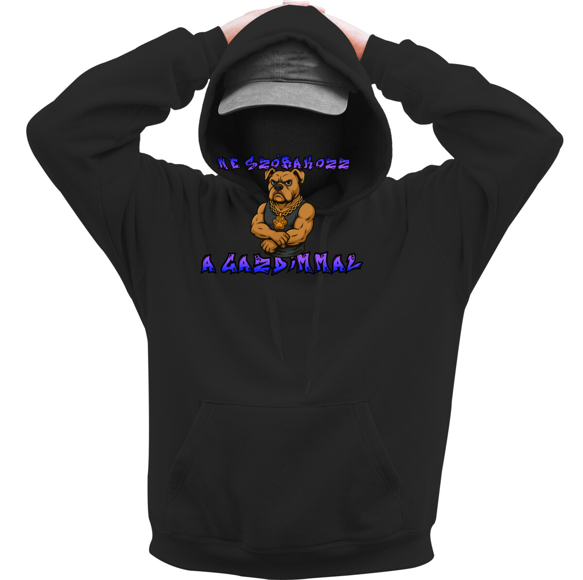 Kapucnis belebújós pulóver