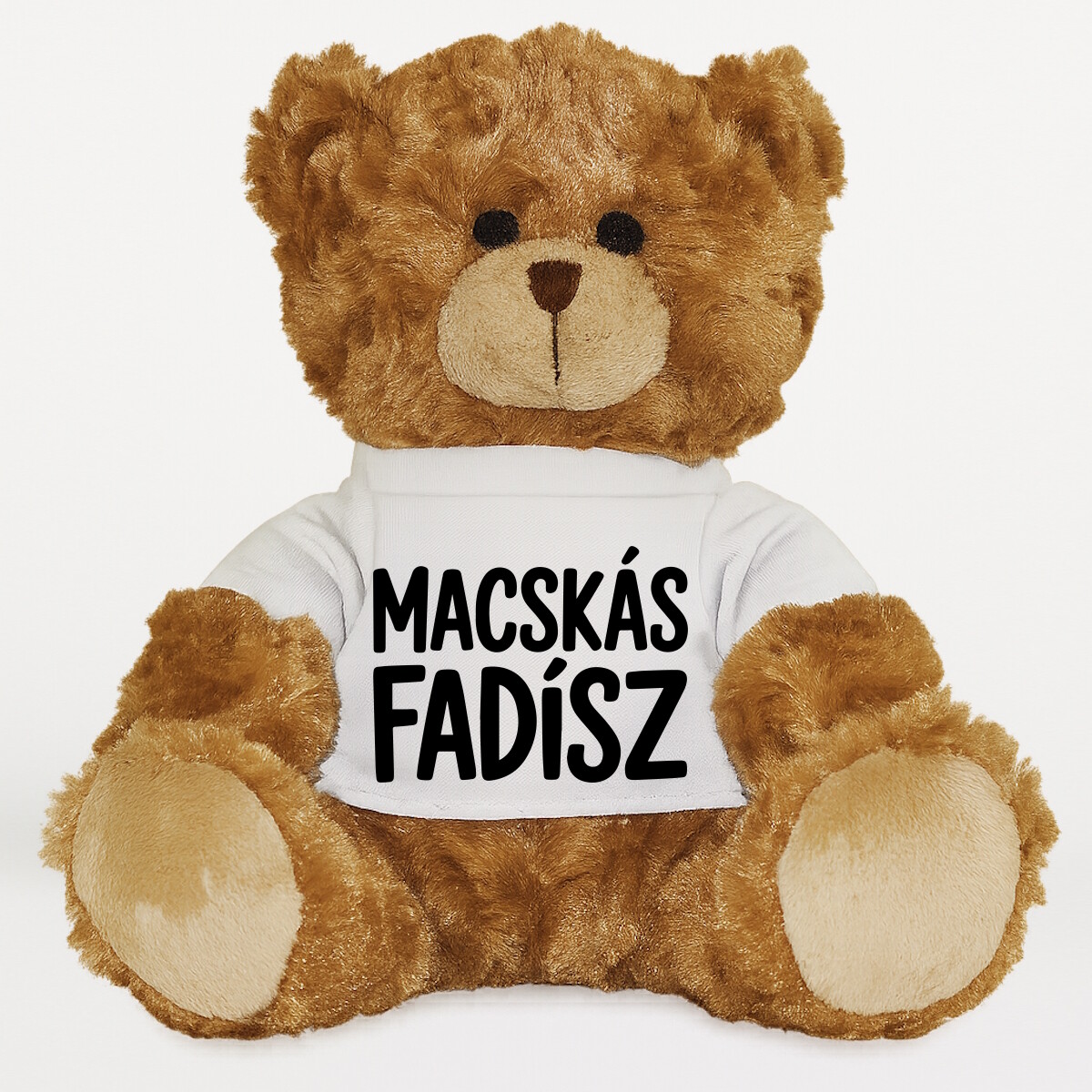 Plüssmaci egyedi pólóval