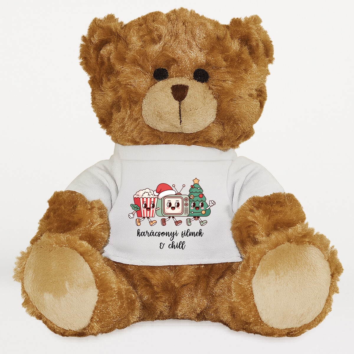 Plüssmaci egyedi pólóval