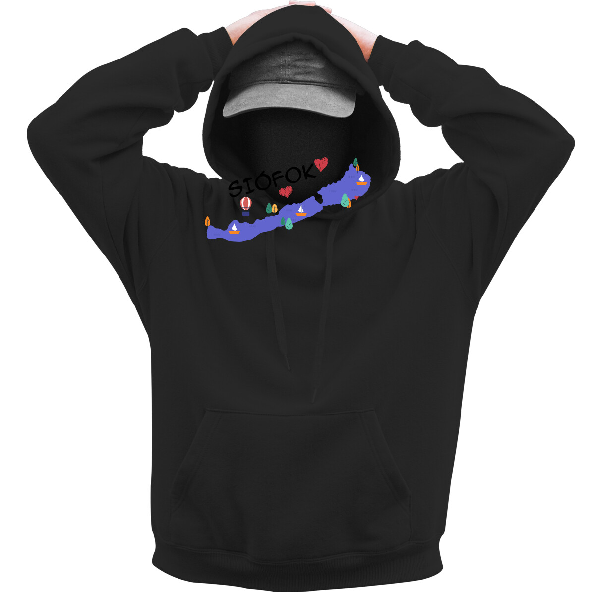 Kapucnis belebújós pulóver