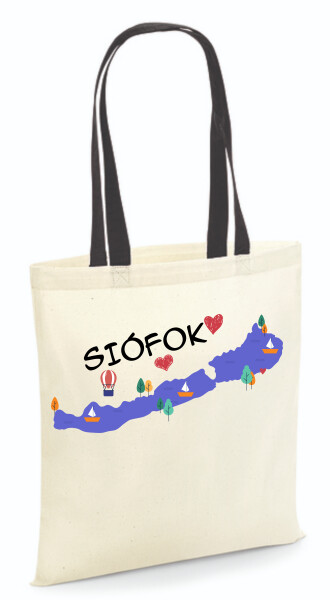 Vászontáska - színes fülű 