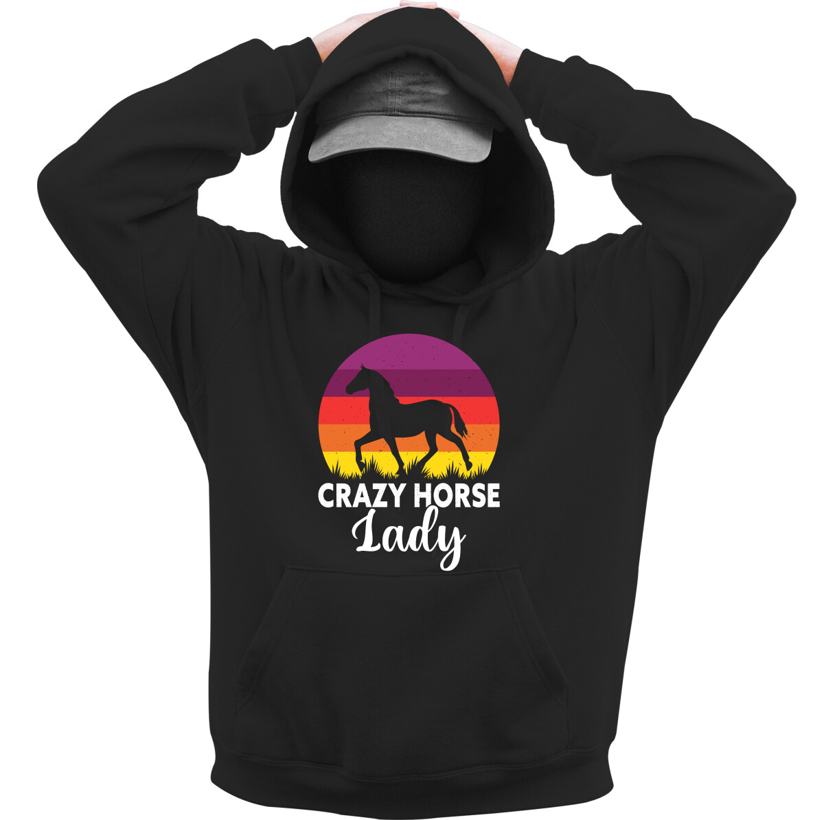 Kapucnis belebújós pulóver