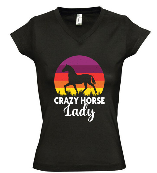 Női V nyakú póló