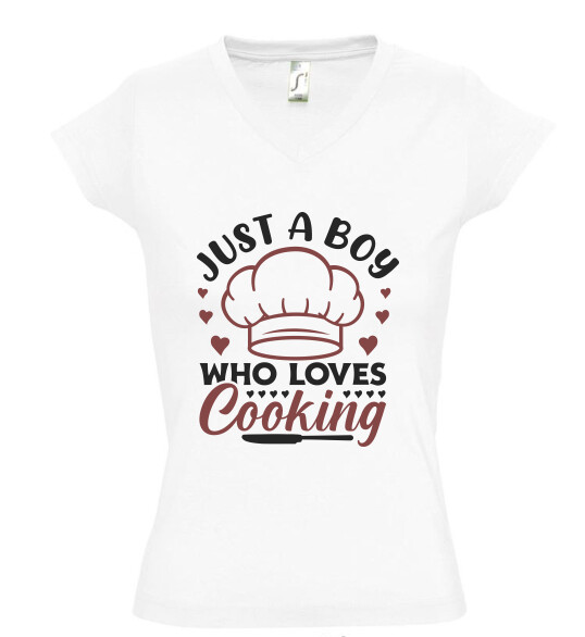 Női V nyakú póló