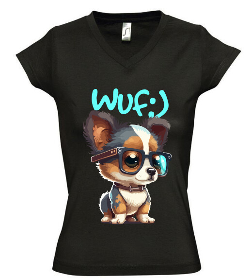 Női V nyakú póló