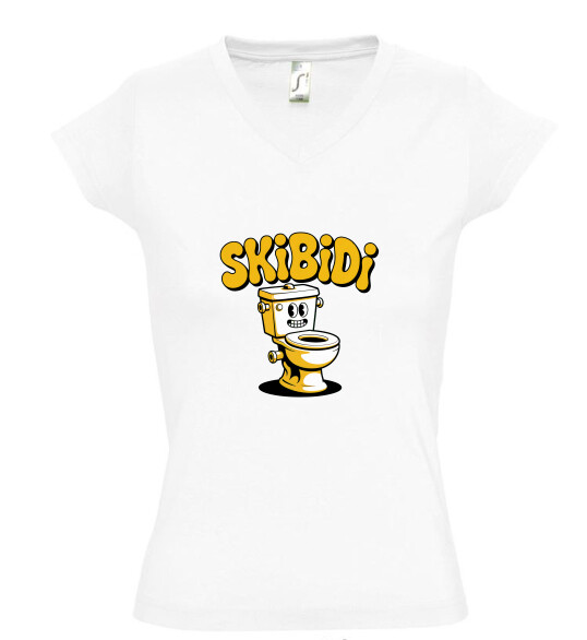 Női V nyakú póló