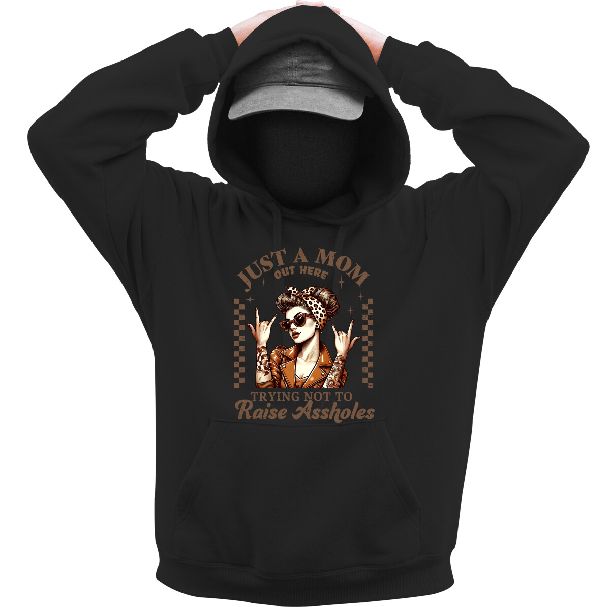 Kapucnis belebújós pulóver