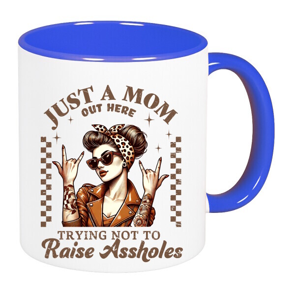 Színes fülű és belsejű bögre