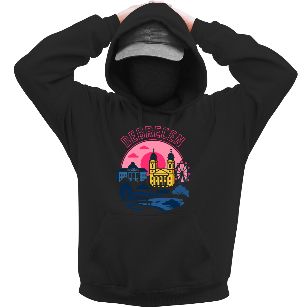 Kapucnis belebújós pulóver