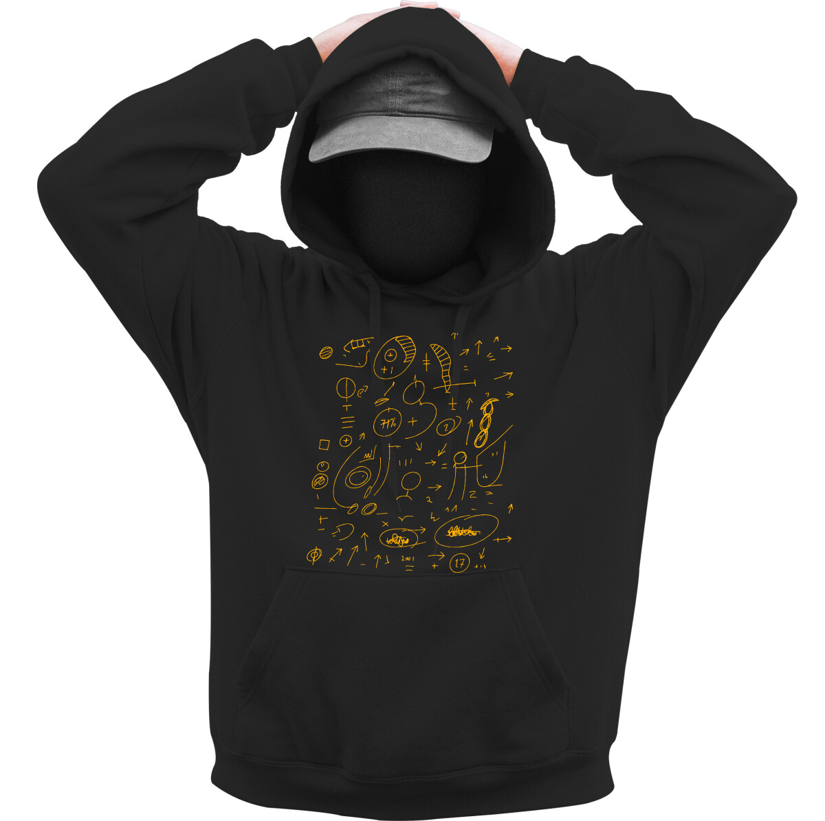 Kapucnis belebújós pulóver