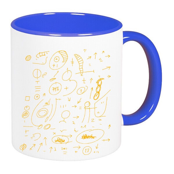 Színes fülű és belsejű bögre