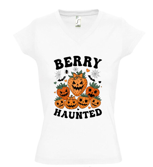 Női V nyakú póló