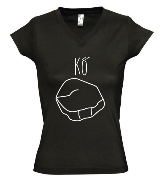 Női V nyakú póló