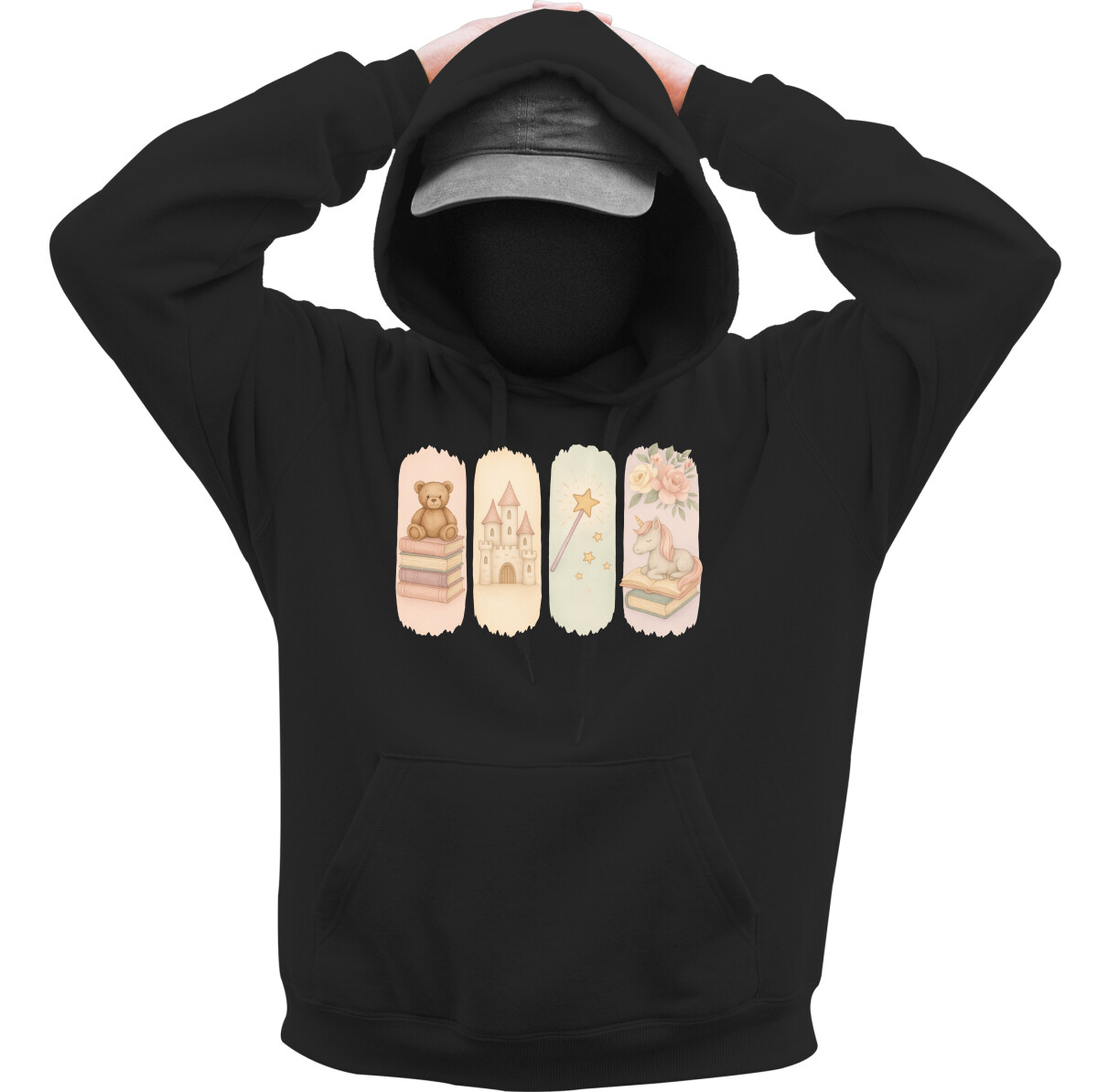 Kapucnis belebújós pulóver