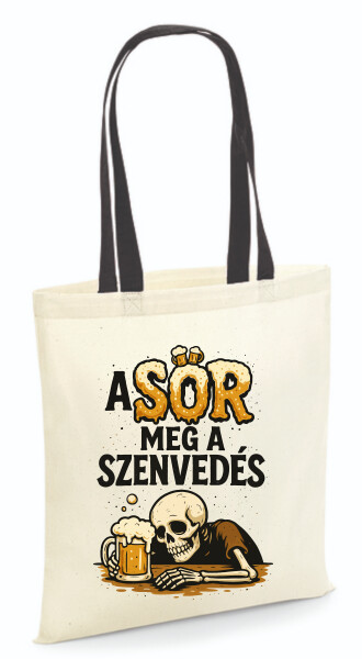 Vászontáska - színes fülű 