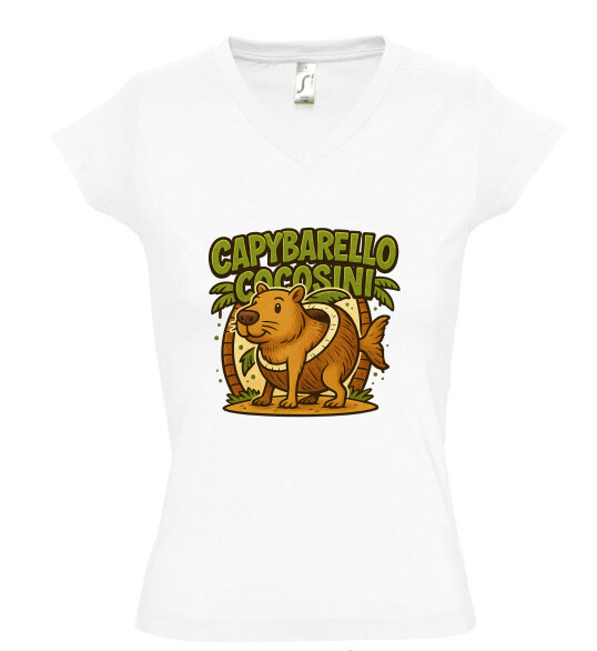 Női V nyakú póló