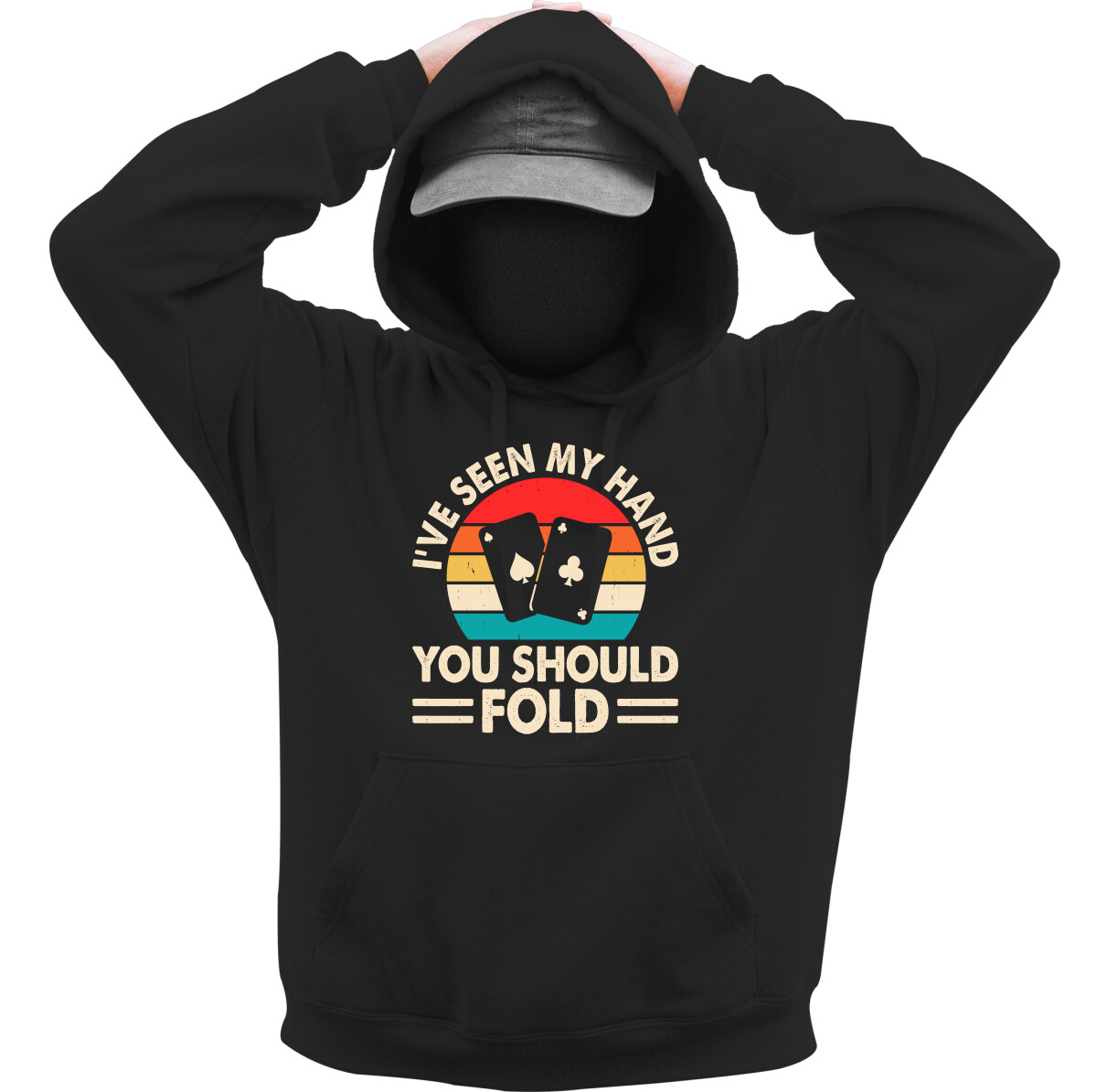 Kapucnis belebújós pulóver