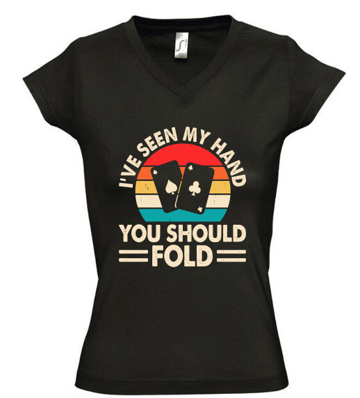 Női V nyakú póló