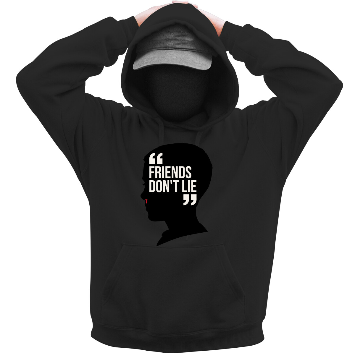 Kapucnis belebújós pulóver