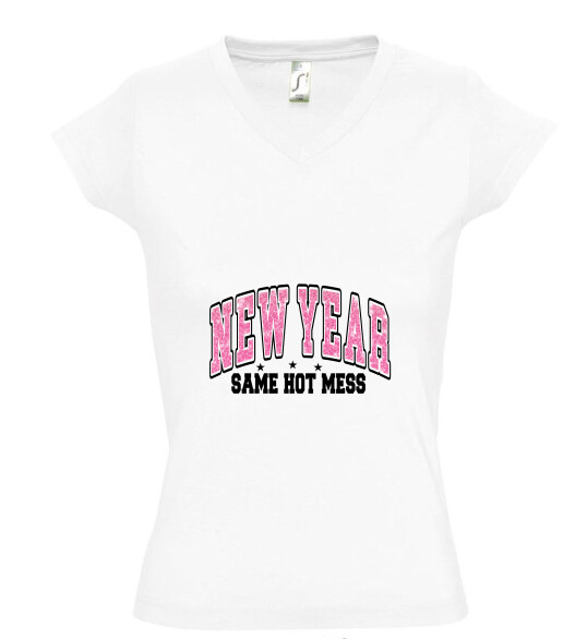 Női V nyakú póló