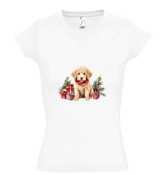 Női V nyakú póló