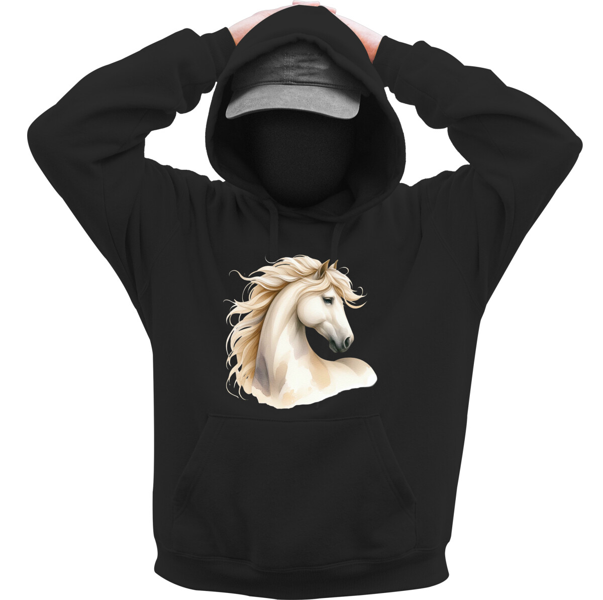 Kapucnis belebújós pulóver