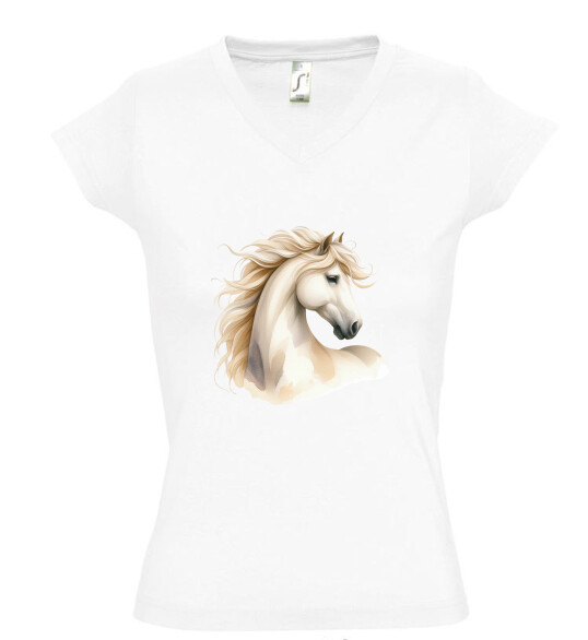 Női V nyakú póló