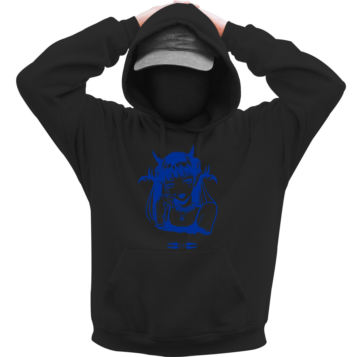 Kapucnis belebújós pulóver