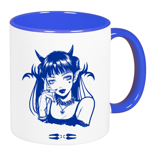 Színes fülű és belsejű bögre