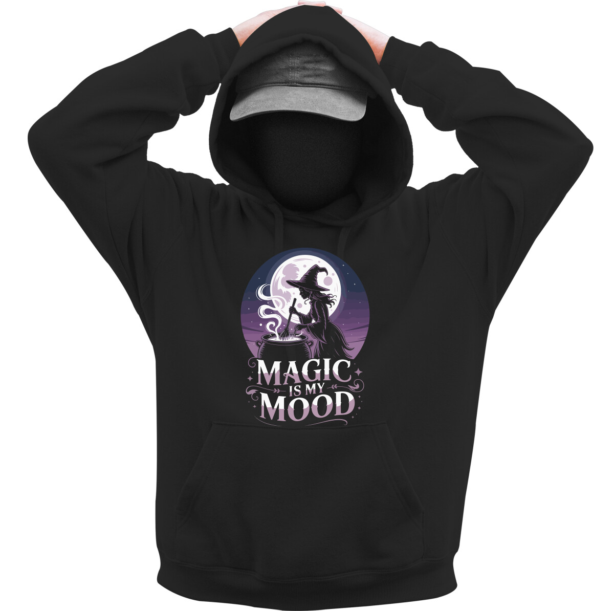 Kapucnis belebújós pulóver