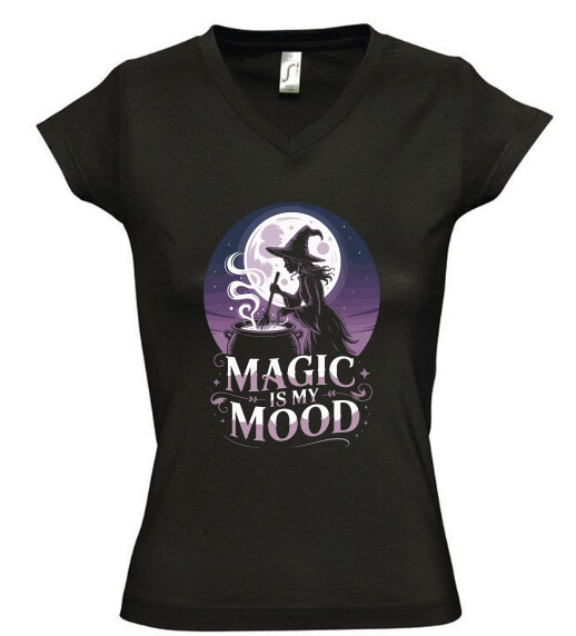 Női V nyakú póló