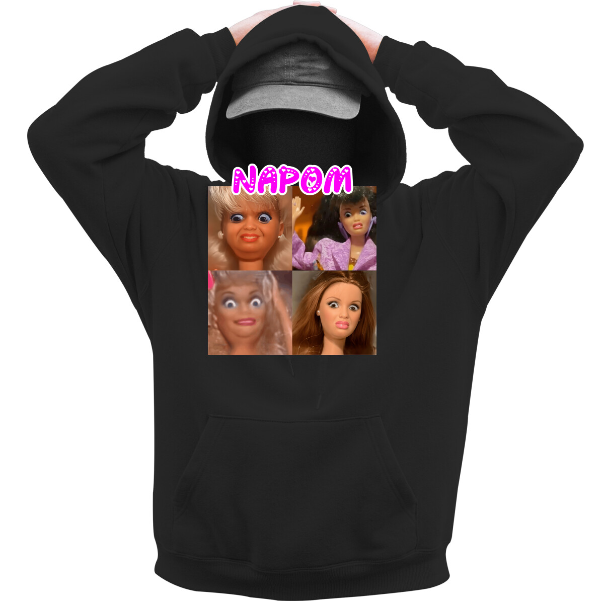 Kapucnis belebújós pulóver