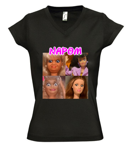 Női V nyakú póló