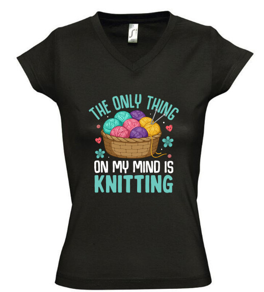 Női V nyakú póló