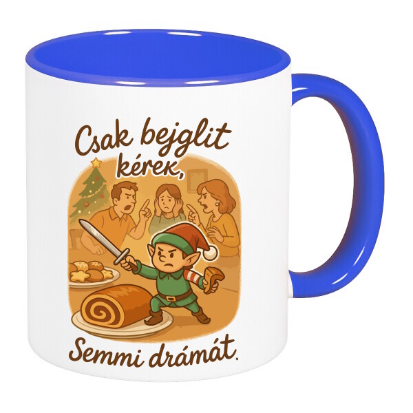 Színes fülű és belsejű bögre