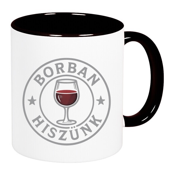 Színes fülű és belsejű bögre