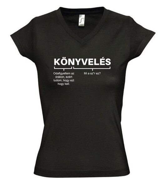 Női V nyakú póló