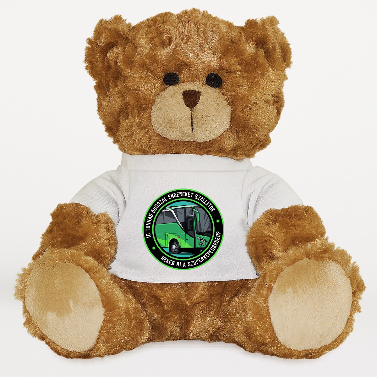 Plüssmaci egyedi pólóval