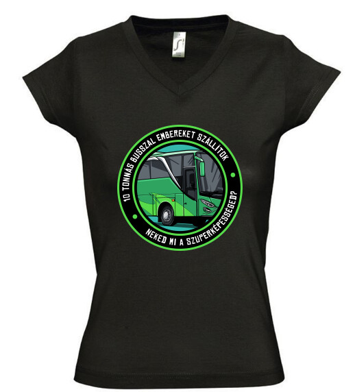 Női V nyakú póló