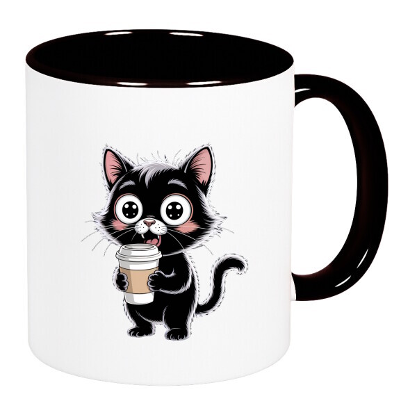 Színes fülű és belsejű bögre