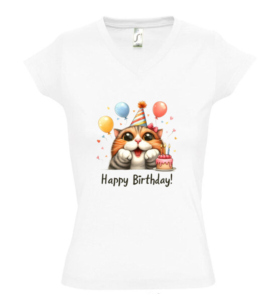 Női V nyakú póló