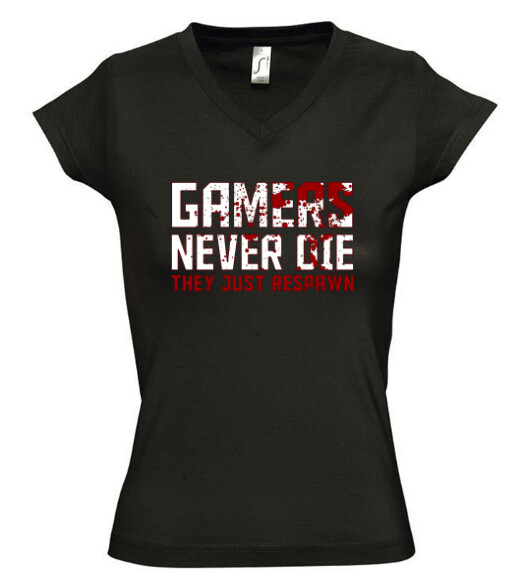 Női V nyakú póló