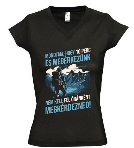 Női V nyakú póló