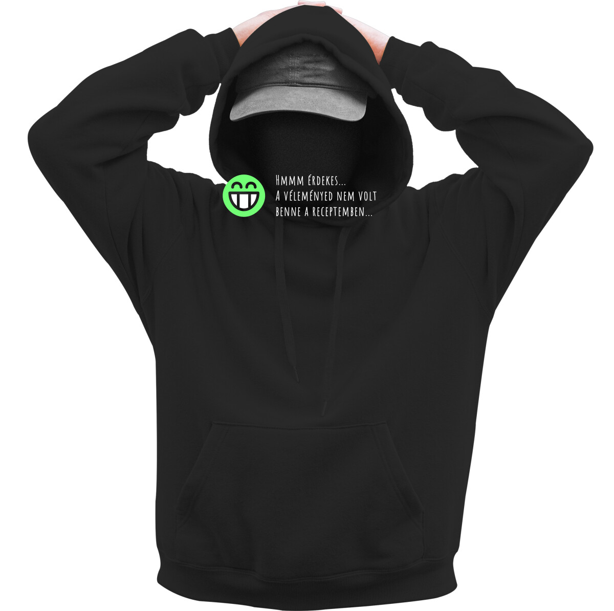 Kapucnis belebújós pulóver