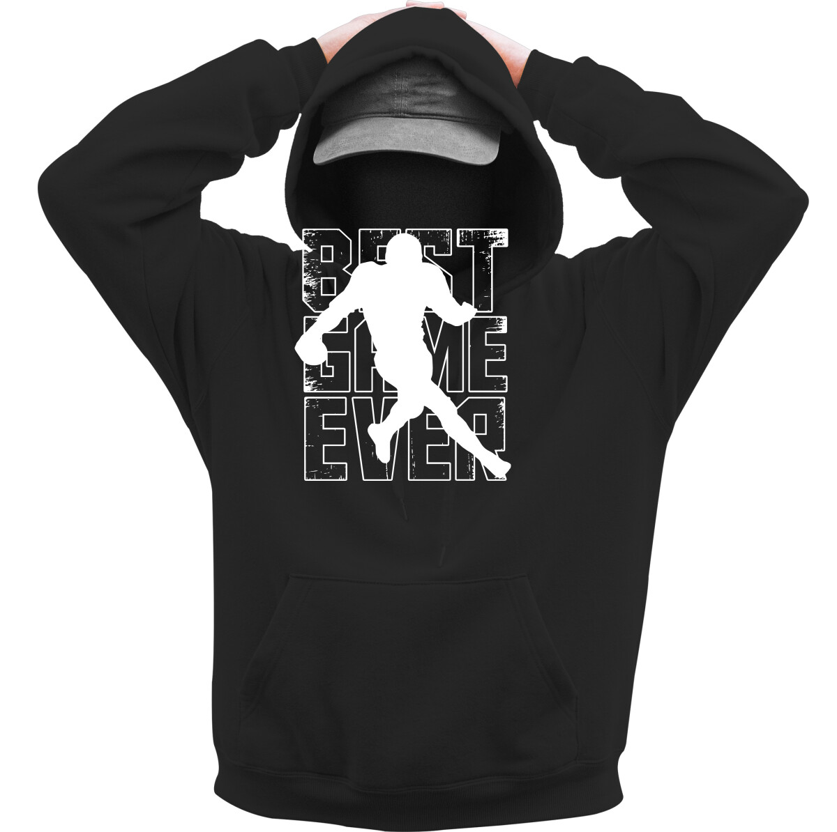 Kapucnis belebújós pulóver