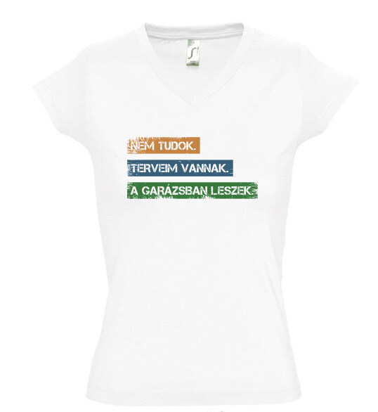 Női V nyakú póló