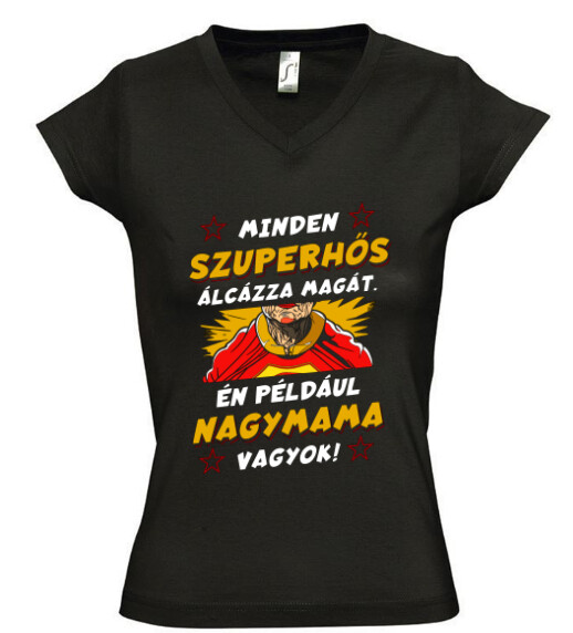 Női V nyakú póló