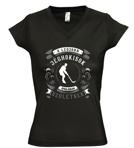Női V nyakú póló